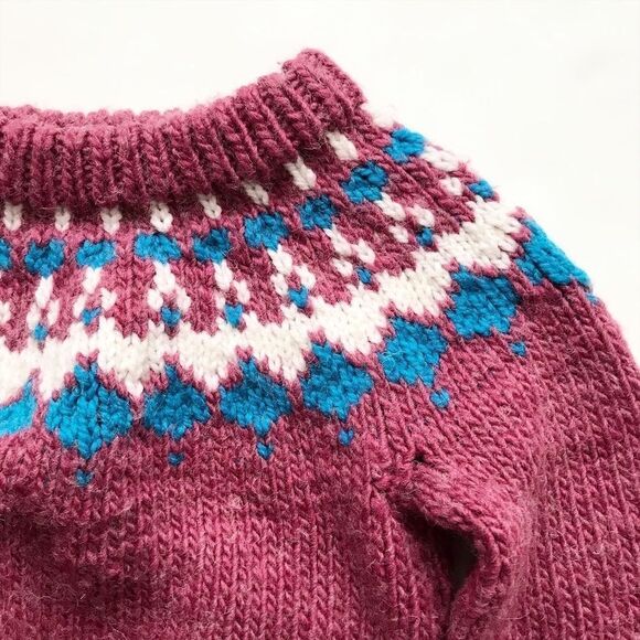 Hand knit Nordic design sweater EUC fits like 6-7Y - Picture 3 of 5